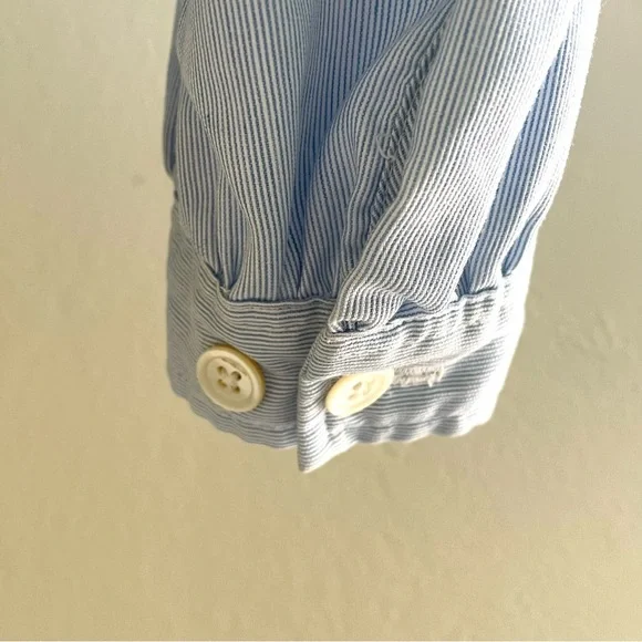 JH Chic Light Blue Puff Sleeve Button Down Blouse Small - Picture 6 of 12